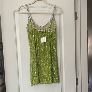 Green Sequin Mini Dress